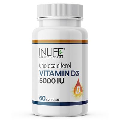 INLIFE Vitamin D3 5000 IU Cholecalciferol Softgels 60's - Multi-Vitamins