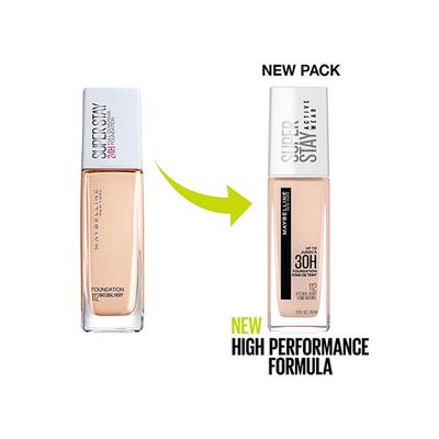 Maybelline New York Super Stay 24H Full coverage Foundation, Natural Ivory 112 30 ml - Foundation