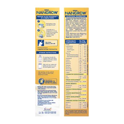 Nestle Nangrow 2- 6 years Milk Drink Powder - Creamy Vanilla (Refill Pack) 400 gm - Baby And Infant Supplements