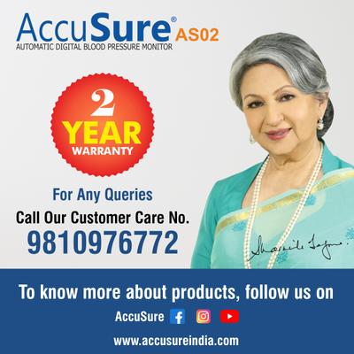 AccuSure Automatic Digital Blood Pressure Monitor 3 Color Display (AS02) 1's - Blood Pressure Monitors