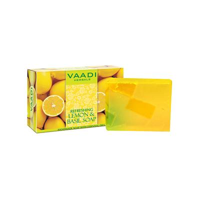 Vaadi Herbals Handmade Soap with Essential Oils - Refreshing Lemon & Basil 75gm - Soaps