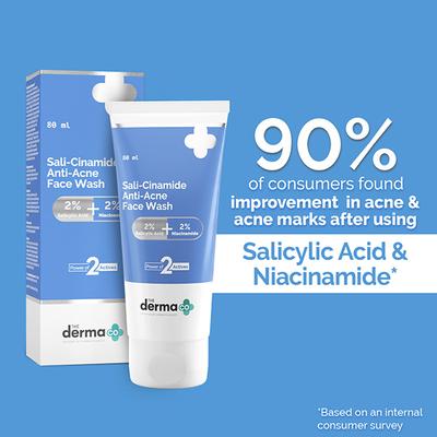 The Derma Co. Sali Cinamide Anti Acne Face Wash with Salicylic Acid and Niacinamide 80 ml - Face Washes