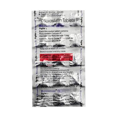 ROSUMAC 5 Tablet 15's - High Cholesterol-Dys