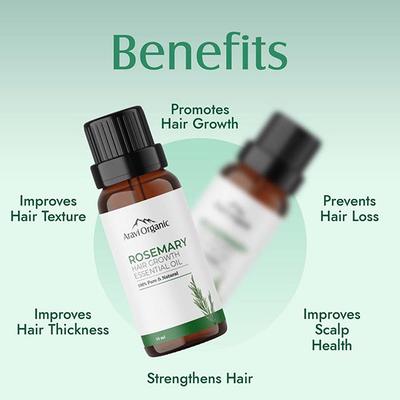 Aravi Organic 100% Pure Natural Rosemary Essential Oil For Hair Growth and Nourish Skin 50 ml - Essential Oils