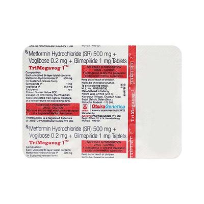 Trimegavog 1mg Tablet 10'S - Diabetes-Ant