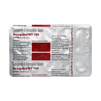 ACEGABA NT 100 Tablet 15's - Neuropathic Pain-Dru