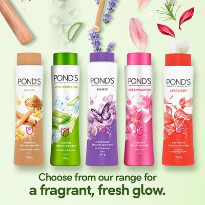 Pond's Aloe Cooling Talcum Powder Natural Alovera Extract 100gm - Talcum Powders