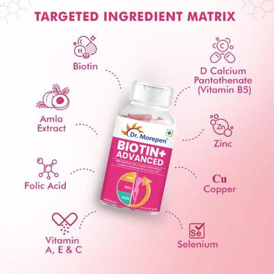 Dr. Morepen Biotin+ Advanced Tablet 60's - Hair & Skin