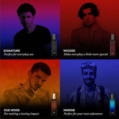 Djokr Perfume Gift Set for Men - Eau De Parfum Signature Oud Wood, Marine (4x20 ml) 4's - Men Perfumes (Edt/Edp)