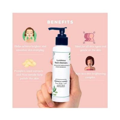 Miracle Herbs Luminous face cleanser Exfoliating pumpkin Extracts 100 ml - Face Wash & Cleansers