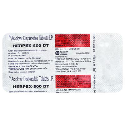 Herpex DT 800mg Tablet 5'S - Viral infections-Ant
