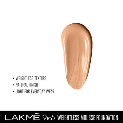 Lakme 9To5 Weightless Mousse Foundation Natural Sand 25 Gm - Foundation