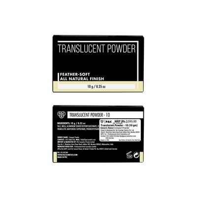 PAC Translucent Powder 10 10 gm - Loose Powder