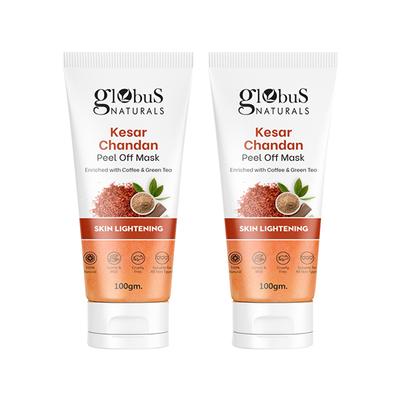 Globus Naturals Kesar Chandan Peel Off Mask Enriched with Coffee & Green, 100gm each 2's - Masks & Peels