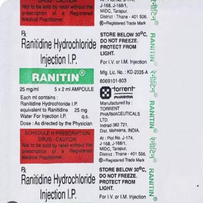 Ranitin Injection 5X2ml - Ulcer/Reflux/Flatulence-Aaa