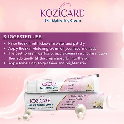 Kozicare Kojic Acid, Arbutin, Glutathione Skin & Lightening Cream,15g each 2's - Lotions & Creams
