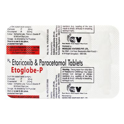 ETOGLOBE P Tablet 10's - Pain relief-Ano