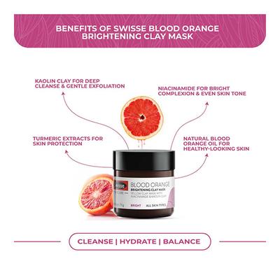 Swisse Skincare Blood Orange Brightening Clay Mask 70 gm - Masks & Peels
