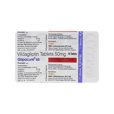 GLIPACURE 50mg Tablet 15's - Diabetes-Ant