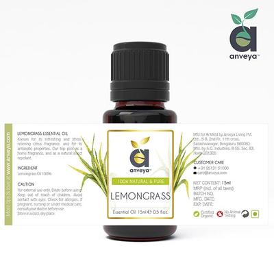 Anveya Lemongrass Essential Oil 15 ml - Essential Oils