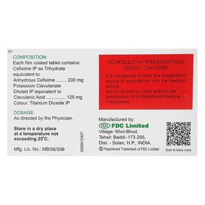 Zifi CV 200mg Tablet 10'S - Bacterial Infections-Cep
