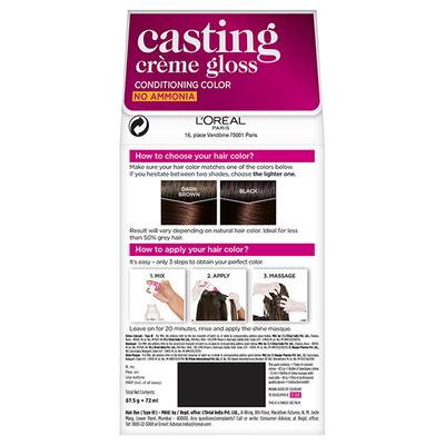 L'Oreal Paris Casting Creme Gloss Hair Color, 323 Sonam'S Dark Chocolate 159.5 Gm - Crème