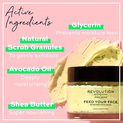 Revolution Skincare x Jake-Jamie Avocado Face Mask 50 ml - Masks & Peels