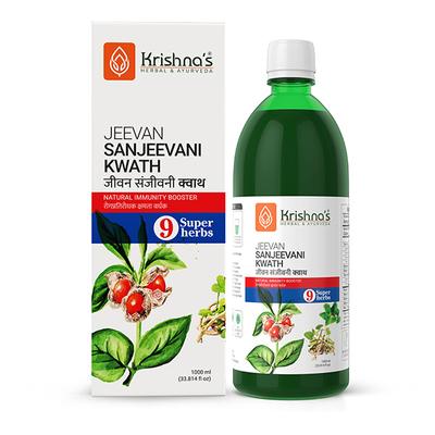 Krishna's Herbal & Ayurveda Jeevan Sanjeevani Kwath 1000 ml - Ayurvedic Juices