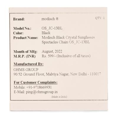 Modisch Black Crystal Sunglasses Chain (JC-13Bl) 1's - Wearables Sunglasses