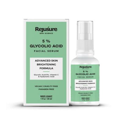Rejusure 5% Glycolic Acid Facial Serum Advanced Skin Brightening Formula 30 ml - Face Serum