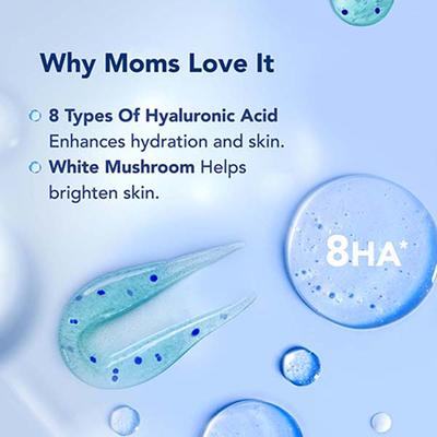 The Moms Co Natural Hydrating Face Wash with 8 Types of Hyaluronic Acid and White Mushrooms 80 gm - Face Wash & Cleansers