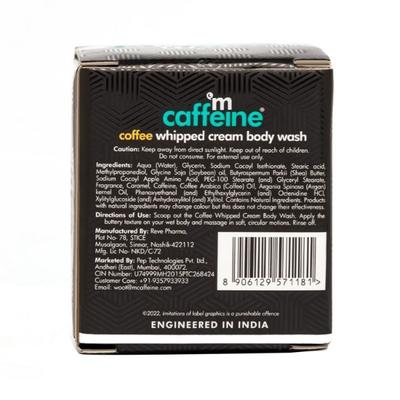 mCaffeine Whipped Cream Coffee Body Wash With Shea Butter Moisturizing & Cleansing Shower 100 gm - Shower Gels & Body Wash