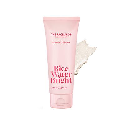 The Face Shop Rice Water Bright Foaming Cleanser - Best Korean Face Wash for Even Tone Skin 100 ml - Face Wash & Cleansers