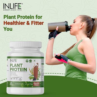 INLIFE Plant Protein Powder - Chocolate Flavour 1 kg - Protein Drink
