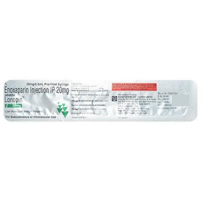Lonopin 20mg Injection 0.2ml - Blood Clot-Ant
