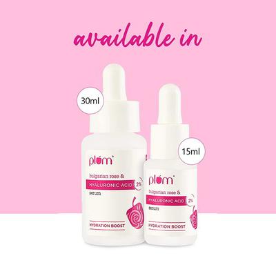 Plum 2% Hyaluronic Acid Serum with Bulgarian Rose Hydration Boost Fragrance Free 15ml - Face Serum