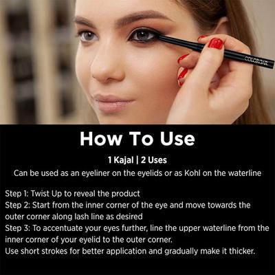 Colorbar Intensely Rich Kajal-Duo Pack Dreamy Black - (001) each 0.3gm 2's - Kajal & Kohls