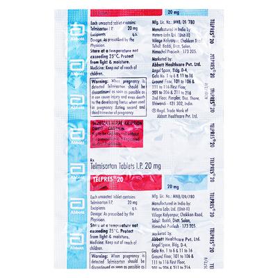 TELPRES 20mg Tablet 15's - Hypertension-Ang