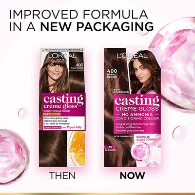 L'Oreal Paris Creme Gloss Small Pack, 400 Dark Brown 45 gm - Crème