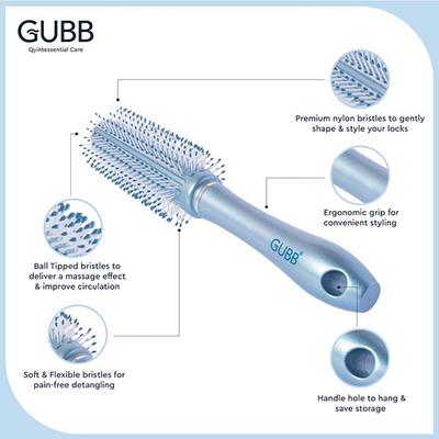 GUBB Round Hair Brush - Styler Range 140 gm - Hair Brushes