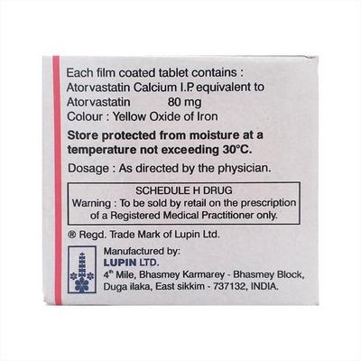 Tonact 80mg Tablet 10'S - High Cholesterol-Dys