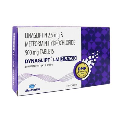 DYNAGLIPT LM 2.5/500 Tablet 10's - Diabetes-Ant