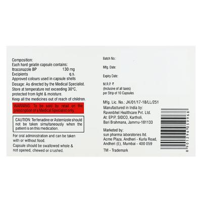 I WIN SB 130 Capsule 10's - Fungal Infections-Anf