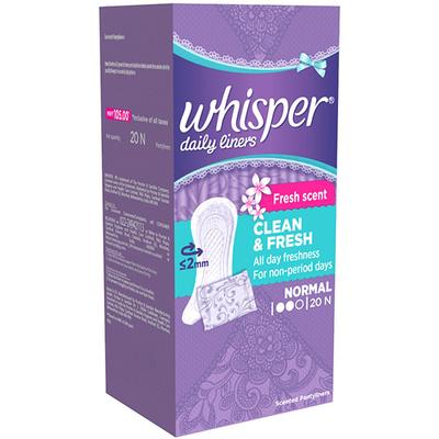 Whisper Clean and Fresh Daily Liners - 20 Count 1's - Others