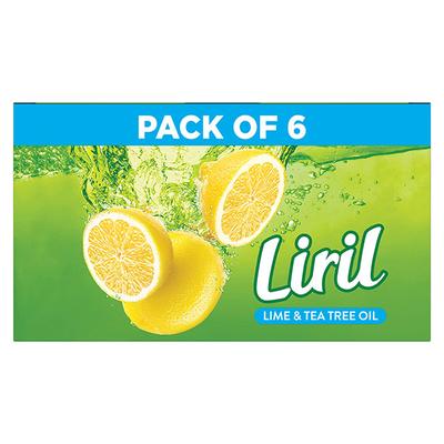 Liril Lime & Tea Tree Oil Soap (Pack of 6) 750 gm - Soaps