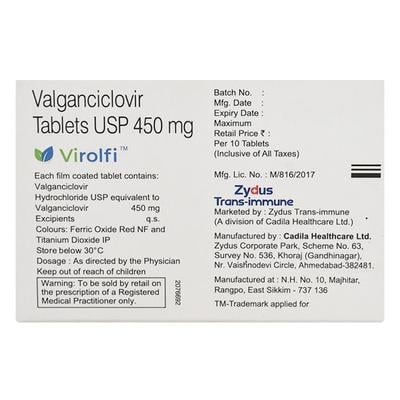 Virolfi 450mg Tablet 10'S - Viral infections-Ant