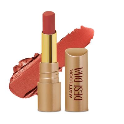 Matt Look Desi Diva HD Matte Lipstick With Hydrating Formula & Hyaluronic Acid, Sunset Nude-23 3.8 gm - Lipsticks