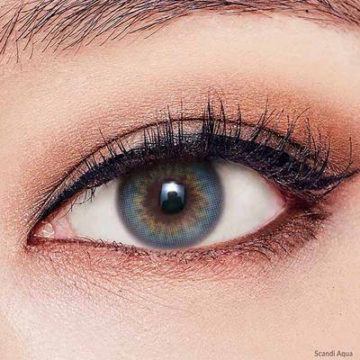 O-Lens Scandi Monthly Coloured Contact Lenses - Aqua ( 0.00 ) 1's - Eyecare Lenses