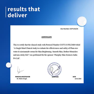 Plum Rice Water & 10% Niacinamide Face Serum - Brightens from 1st Use, Dermat-Tested 50 ml - Face Serum