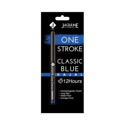Jaquline USA One Stroke Classic Blue Kajal 12 hr 0.30 gm - Kajal & Kohls